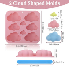 Cloud molds with eight cavities in two shapes