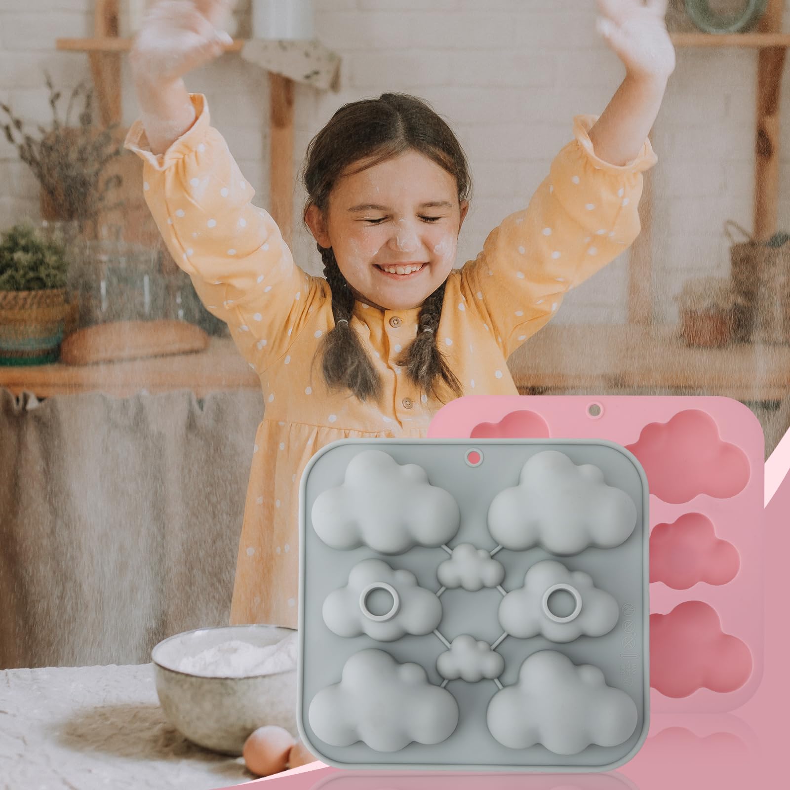 Size 6.3 x 6 x 1.2 inches cloud silicone mold set