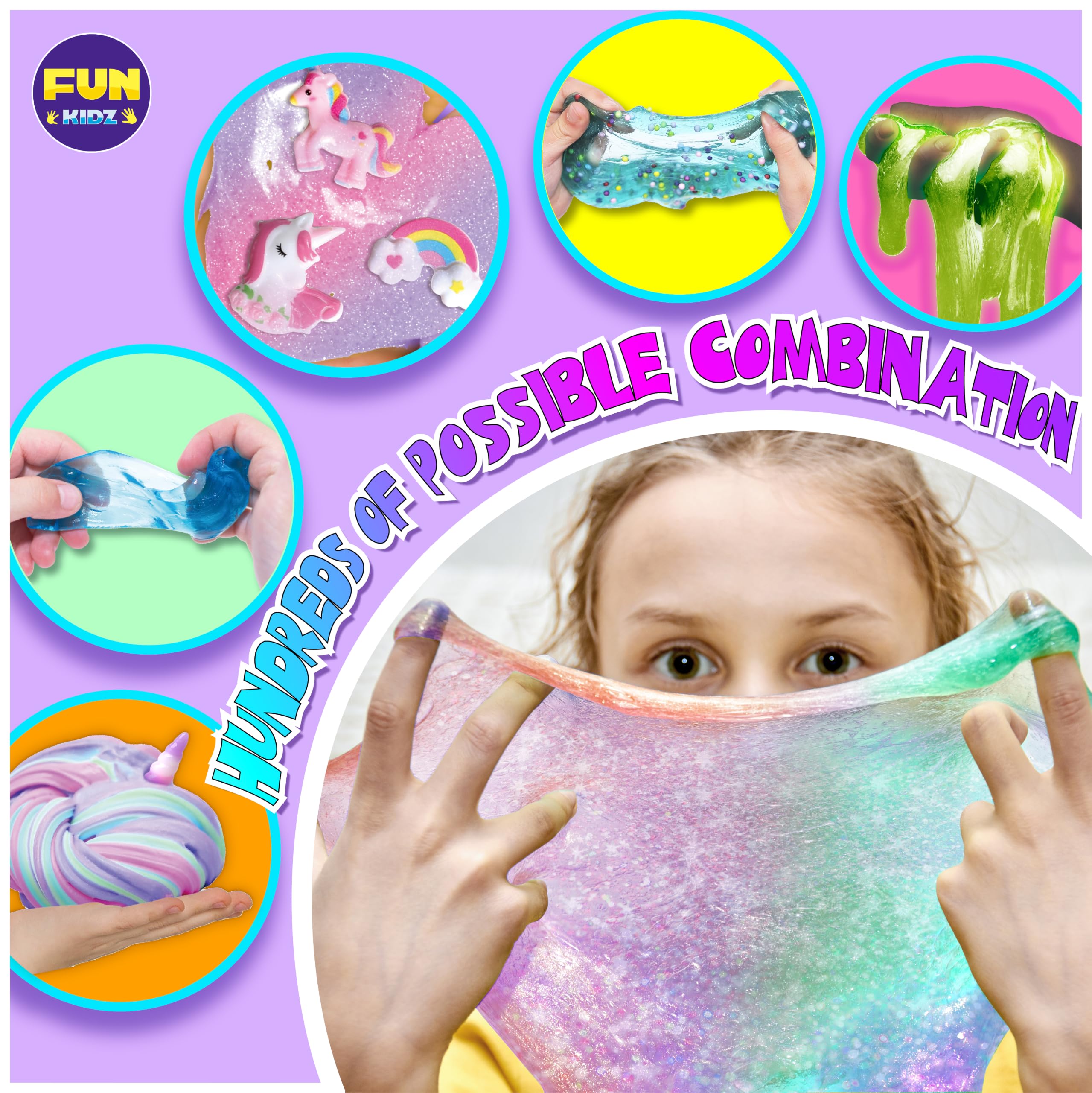 Cloud slime gift set with unicorn charms