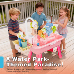 Removable legs for adjustable height on water table