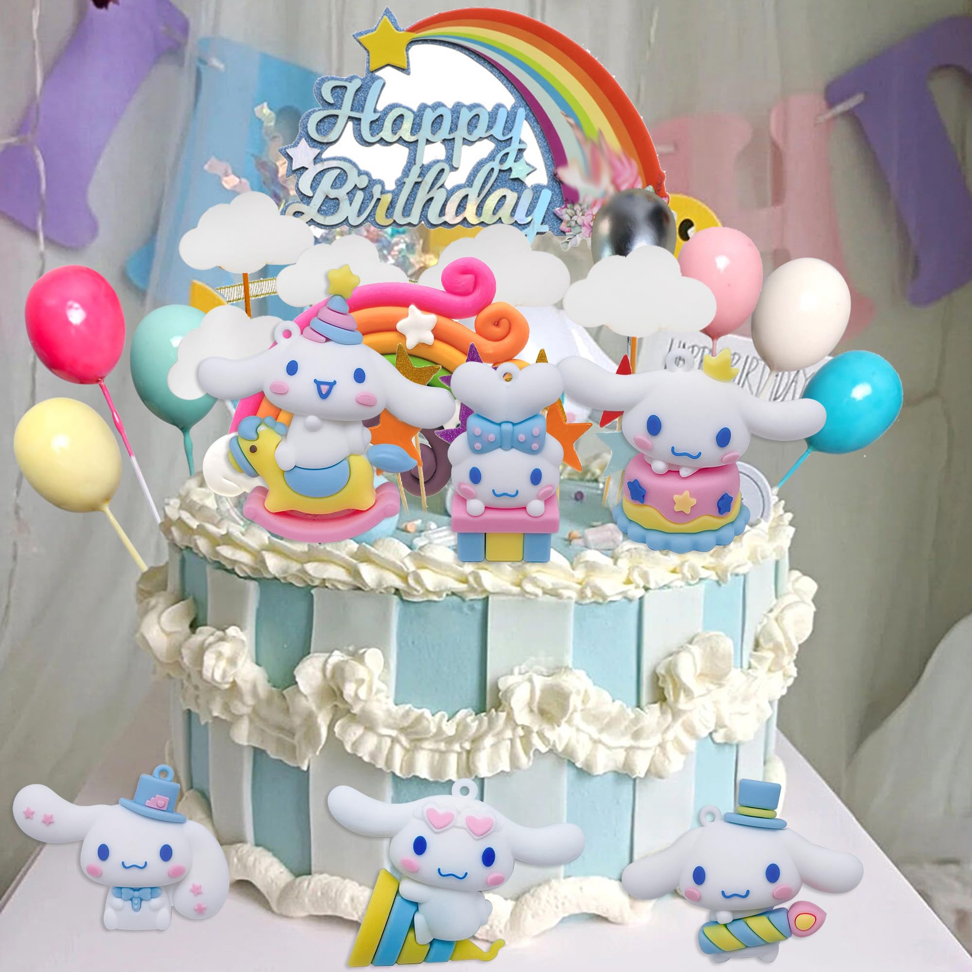 Cake decoration items for birthday party pink design