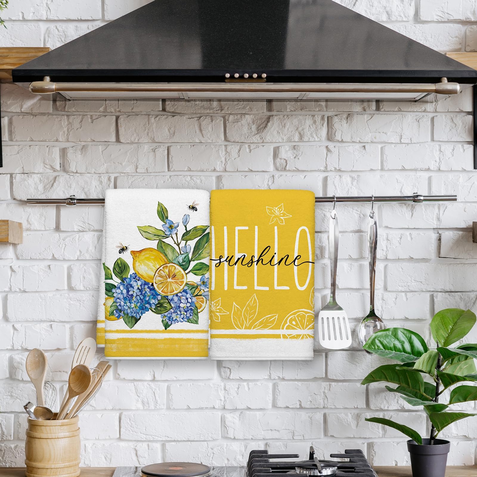 Hello Sunshine dish towels by Cloudfomila