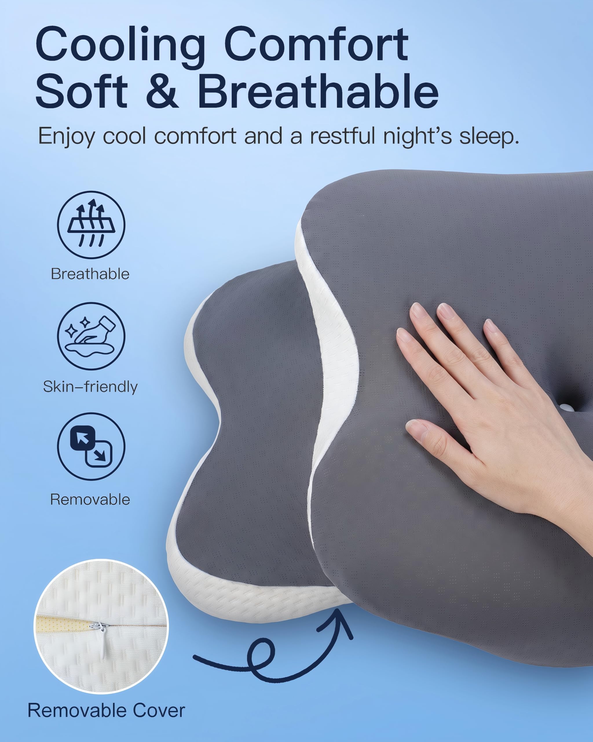 CloudNook cervical pillow product label closeup