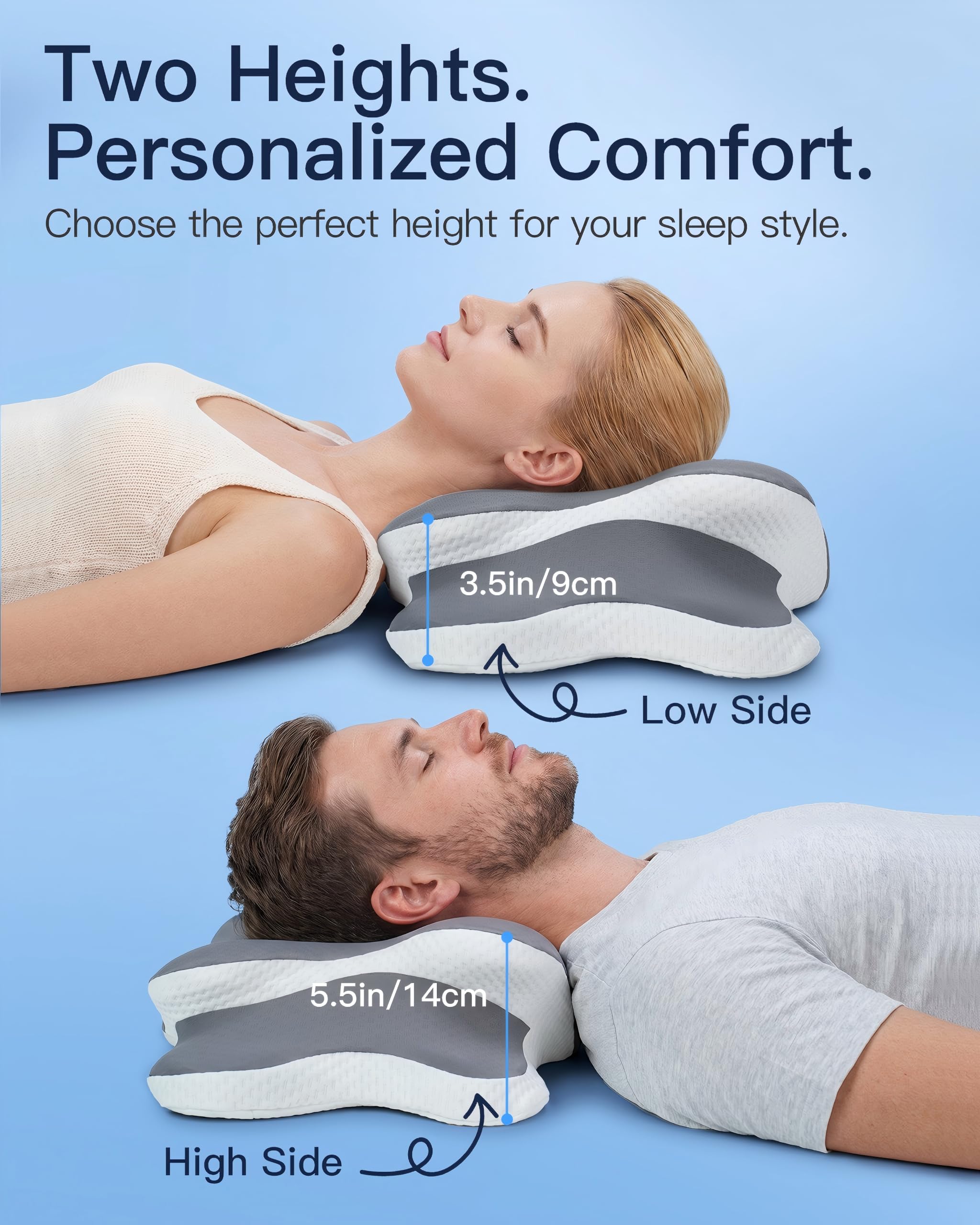 CloudNook cervical pillow back view