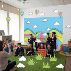 Clouds and ground cloud decorative panels for backdrop