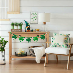 Movable clover and bead pieces on cord for adjustable layout