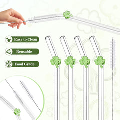 Clover themed drinking straw for Irish celebration