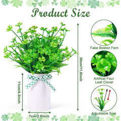 Clover four leaf with Boston fern branches arrangement