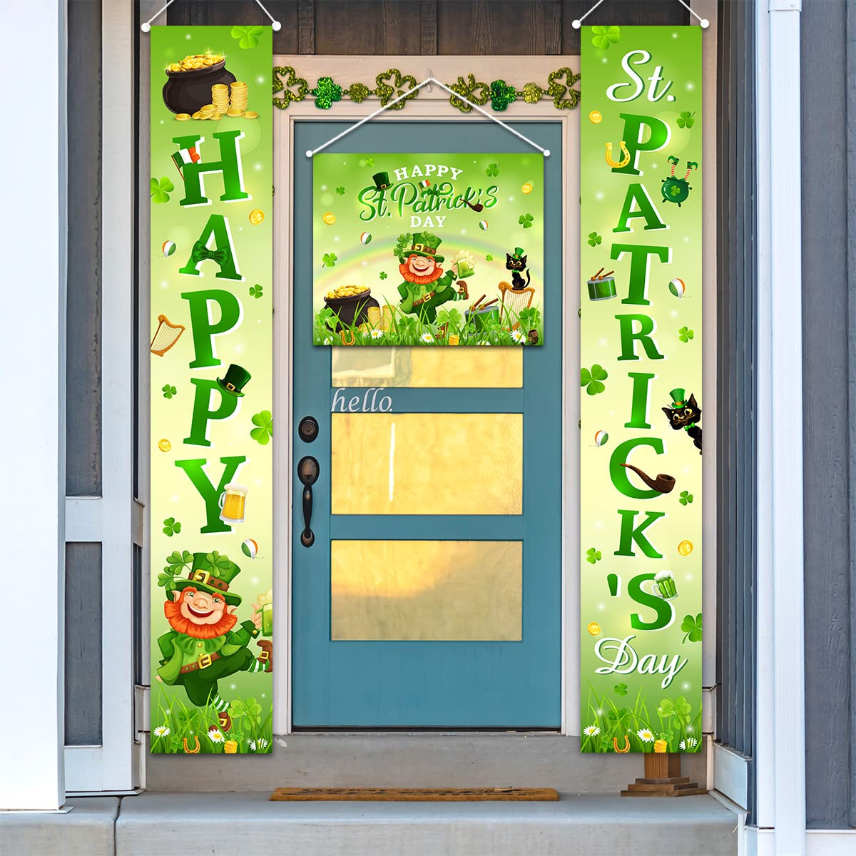 Festive clover sign decor for St Patricks Day family party