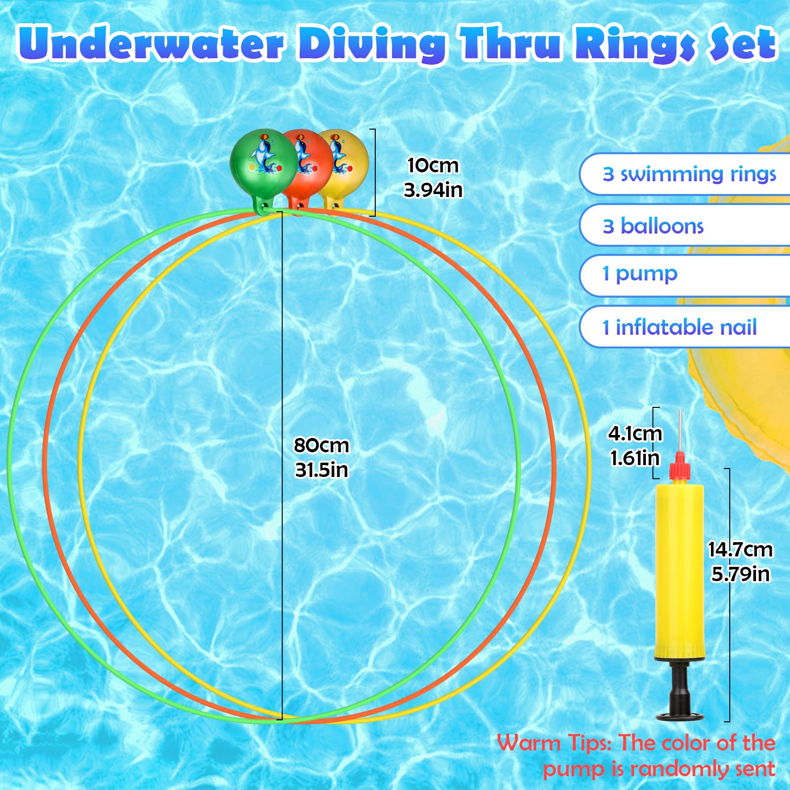 Yellow diving ring color with balloons image