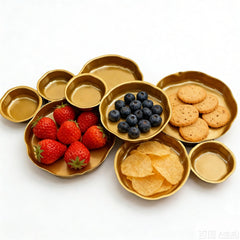 Cluster Serving Bowls modular set with gold finish