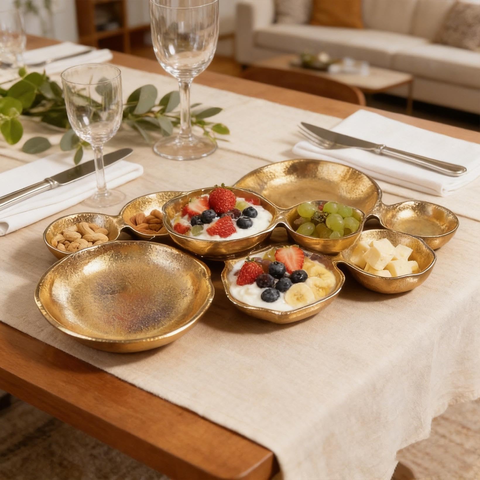 Cluster Serving Bowls connected compartments design