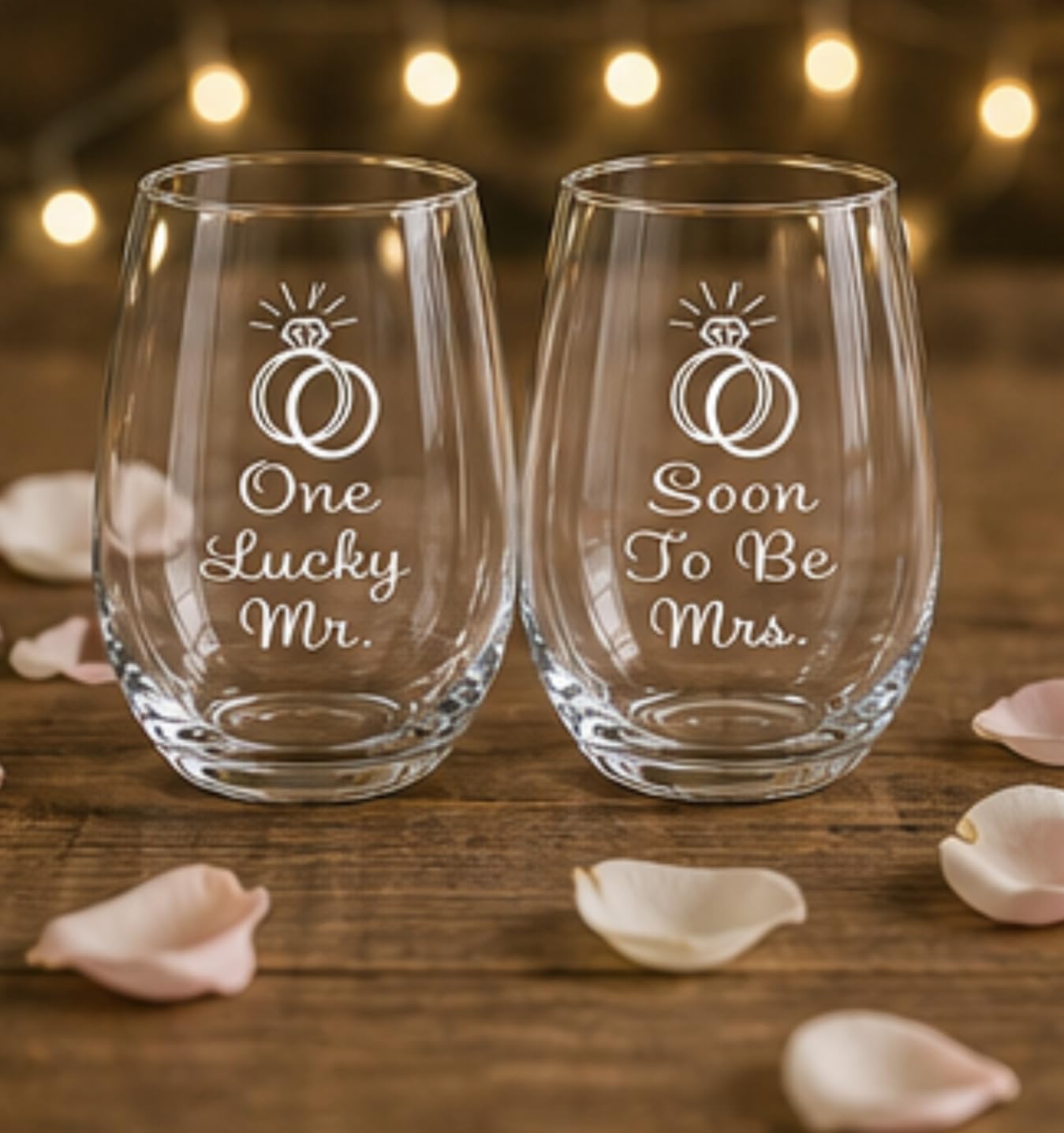 Romantic engravings for engagement celebration