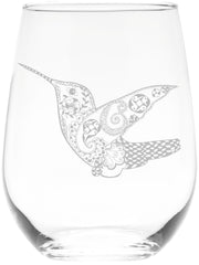C M Hummingbird Stemless Wine Glass 17 oz