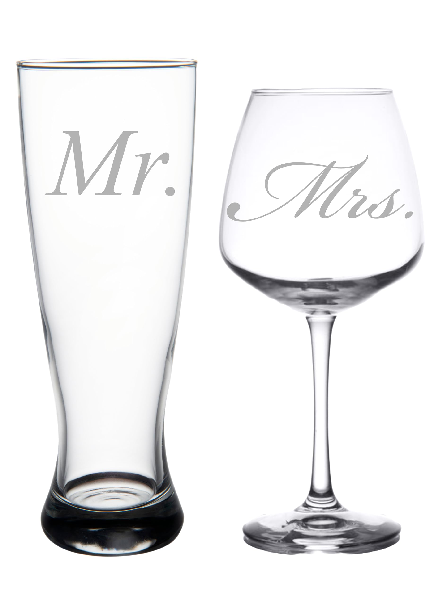 Beer pilsner glass 23 oz with Mr etching
