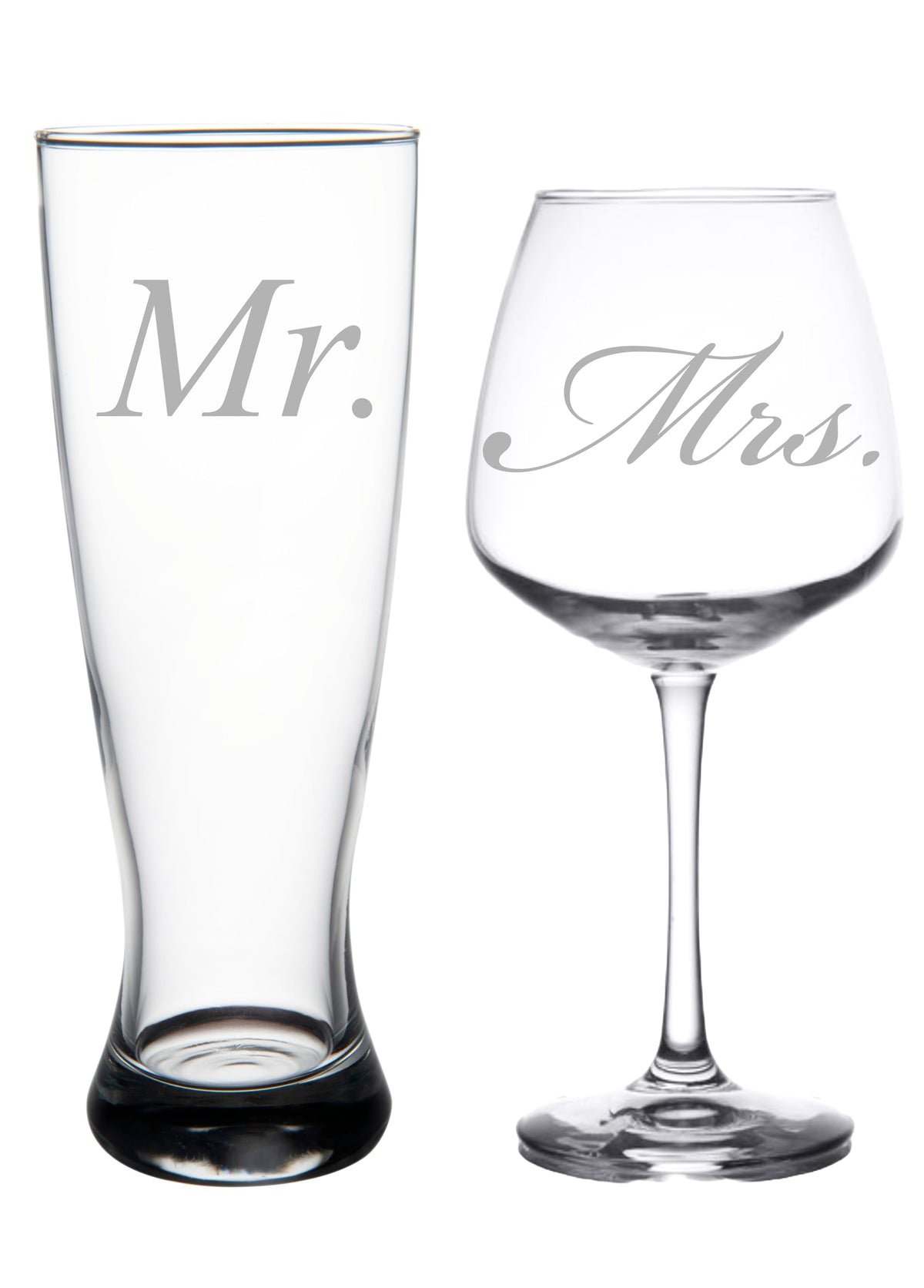 Beer pilsner glass 23 oz with Mr etching
