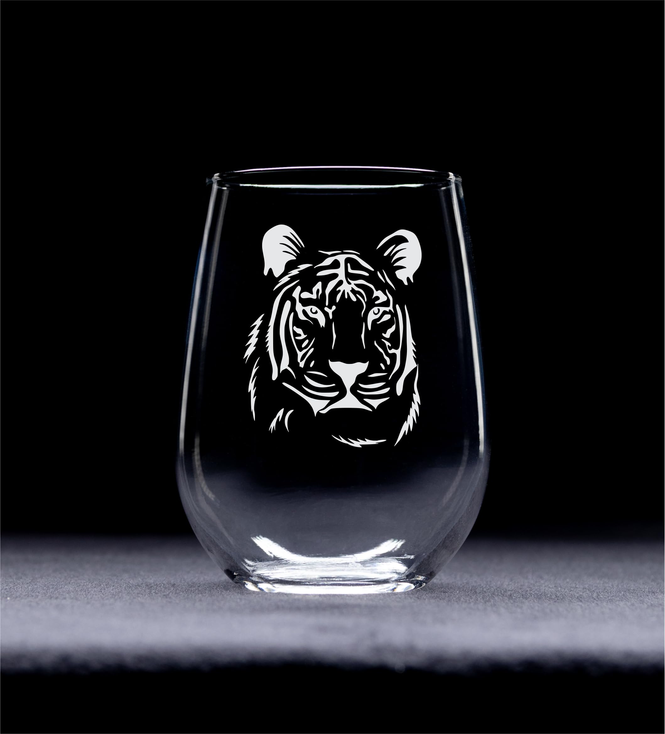 cm tiger stemless glass profile with tiger motif