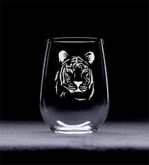 cm tiger stemless glass profile with tiger motif