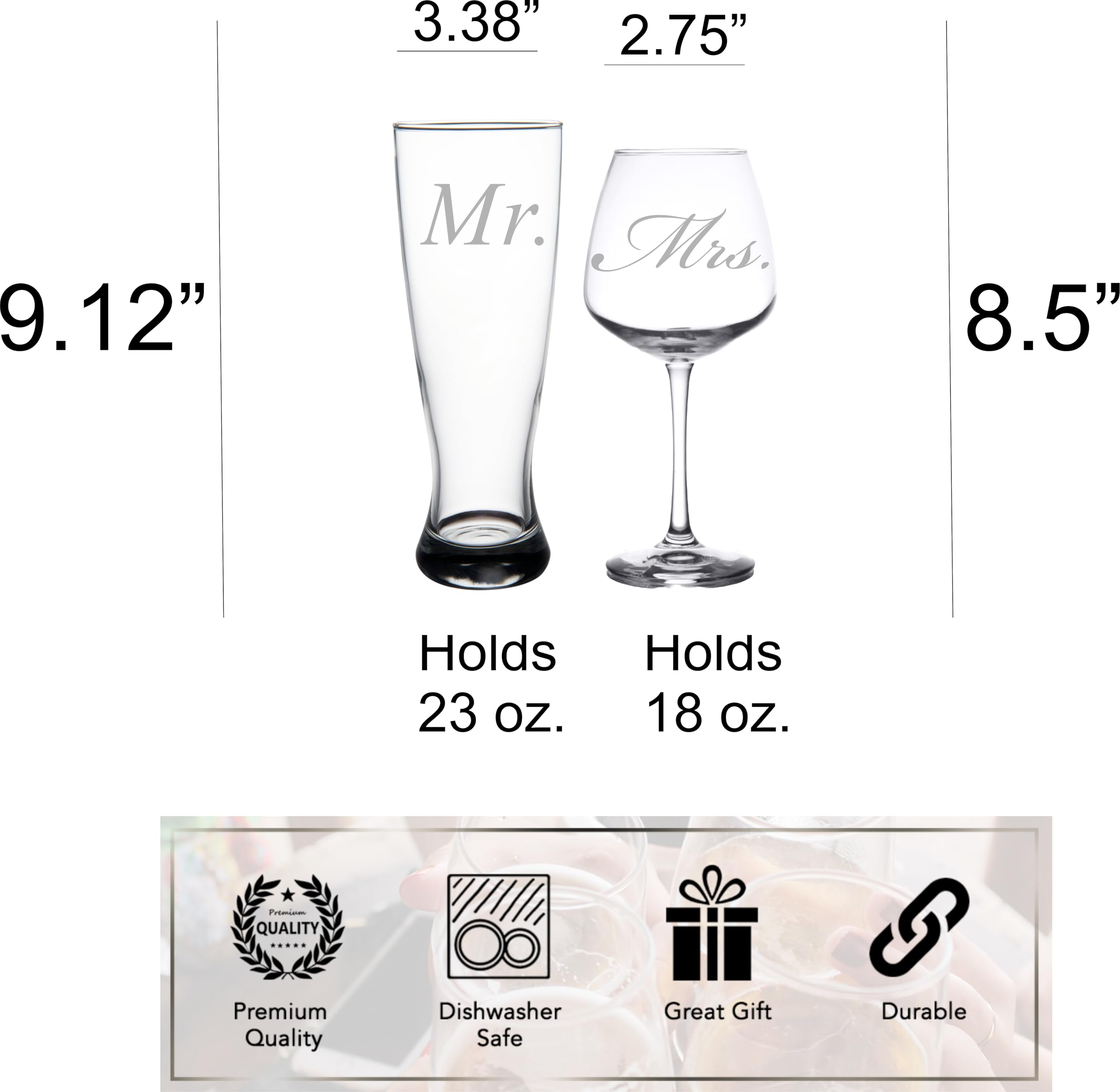Wine glass accommodates red and white wines