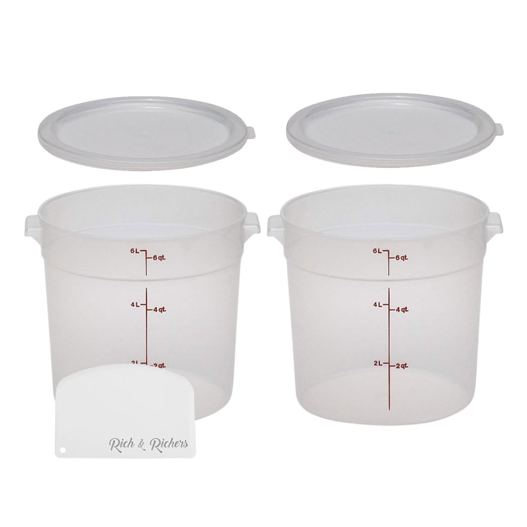 Cmbro 6-Quart round food storage container with lid front view