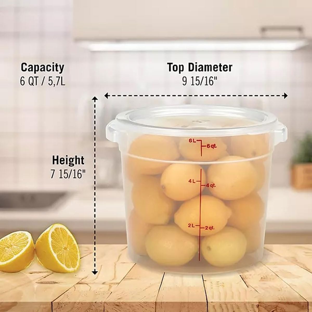 BPA-free polycarbonate storage container with lid