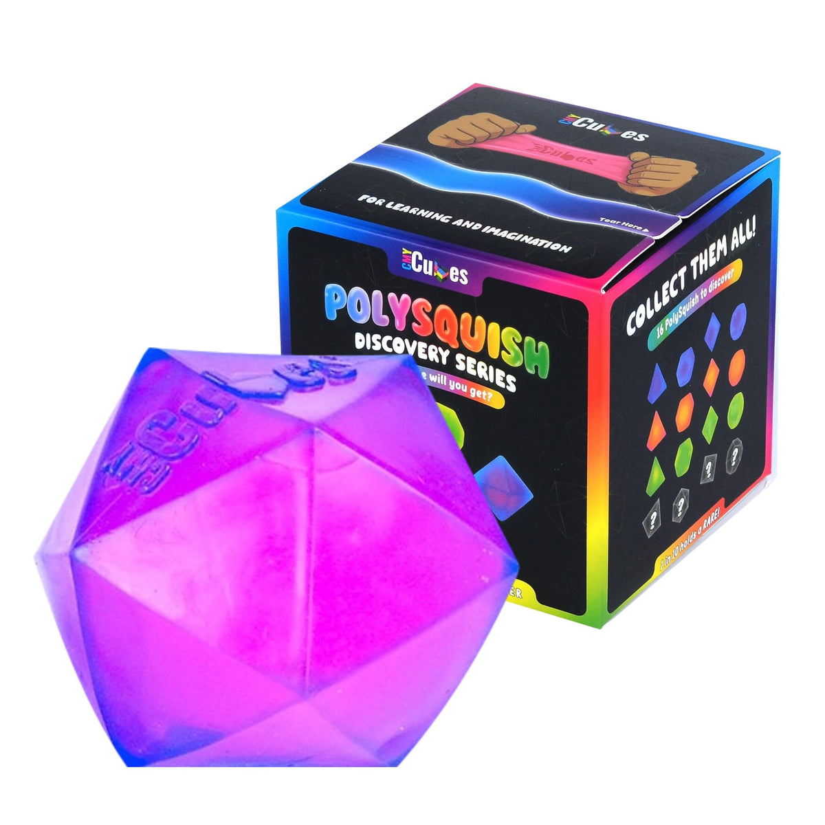 CMY Cubes PolySquish Discovery Series translucent shell packaging
