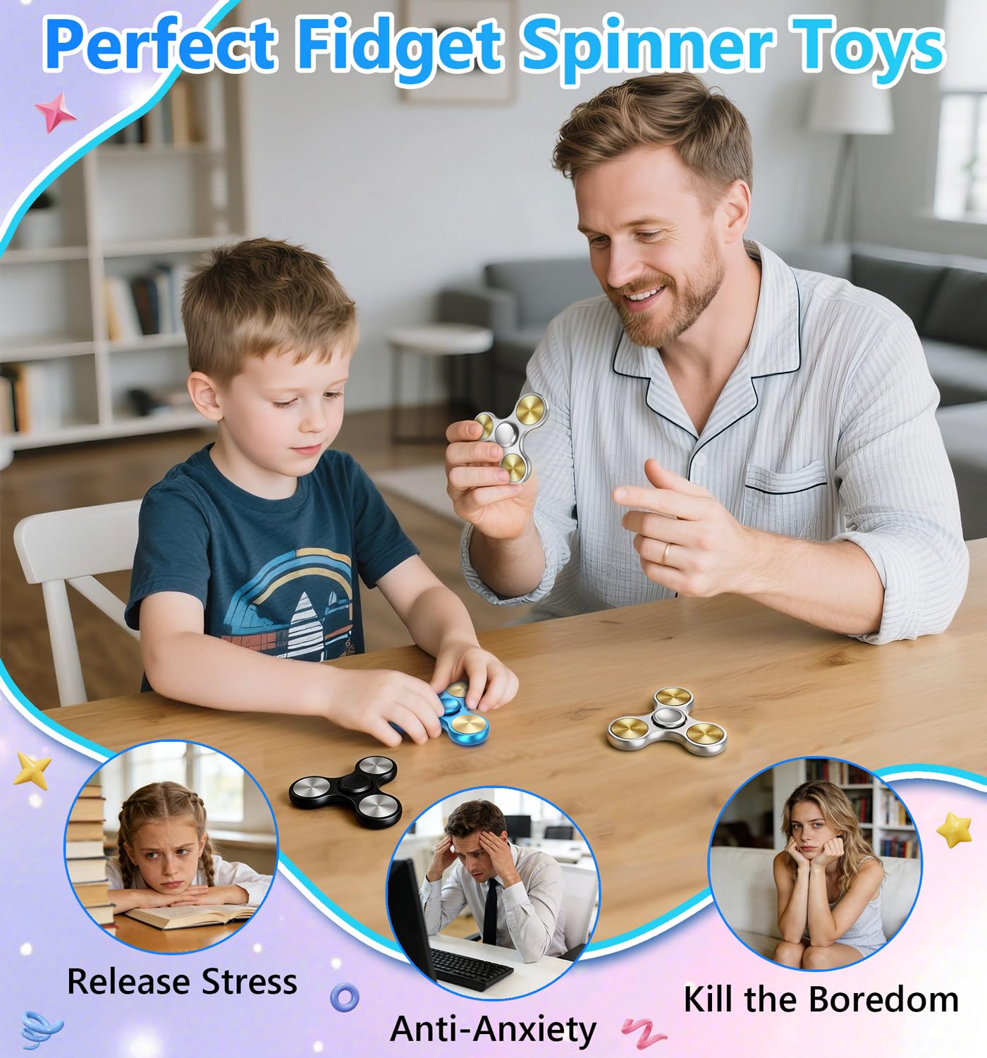 cnc aluminum body fidget spinner construction