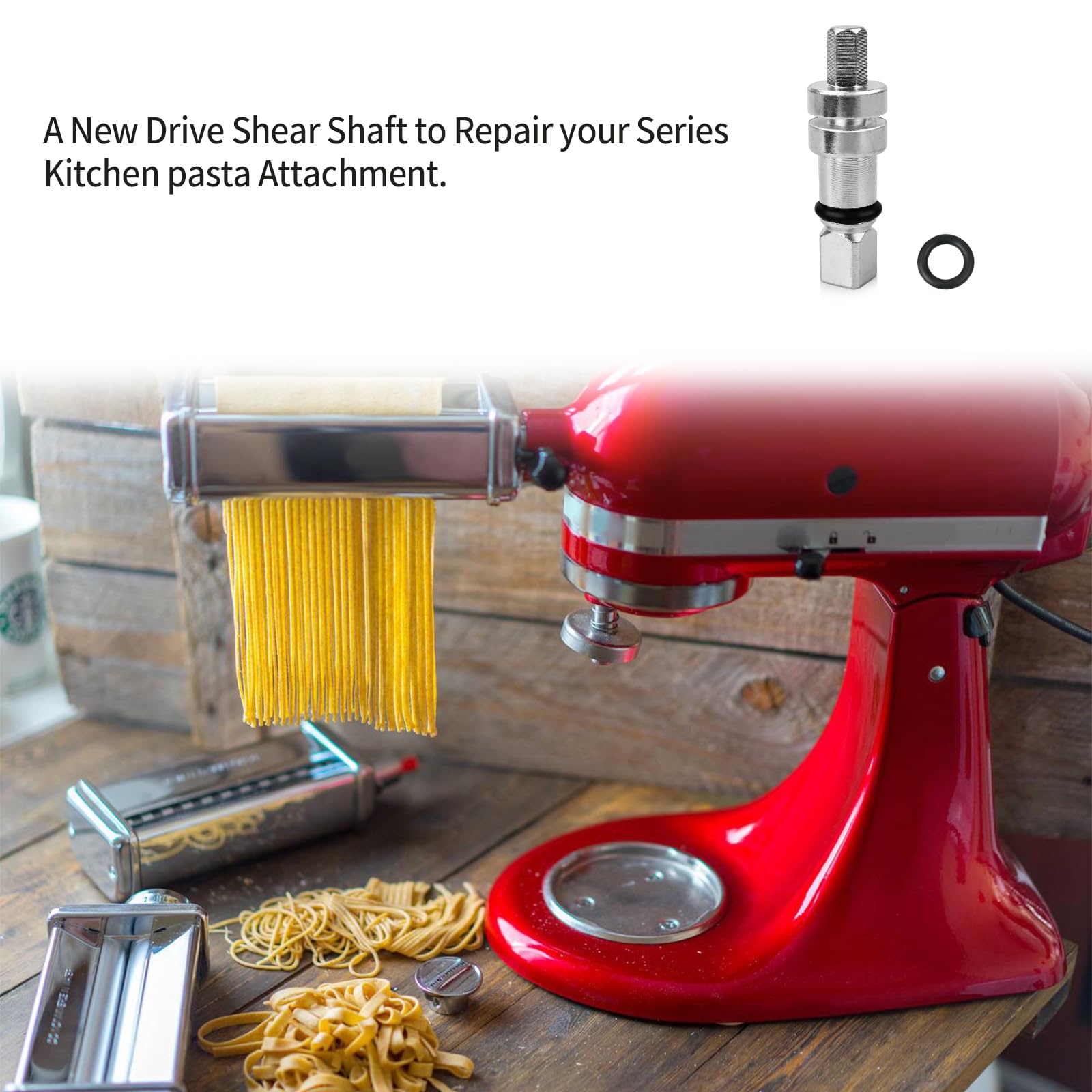 One-piece design pasta attachment coupler for easy installation