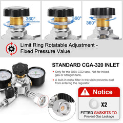 Cylinder pressure gauge 0-3000 psi on regulator