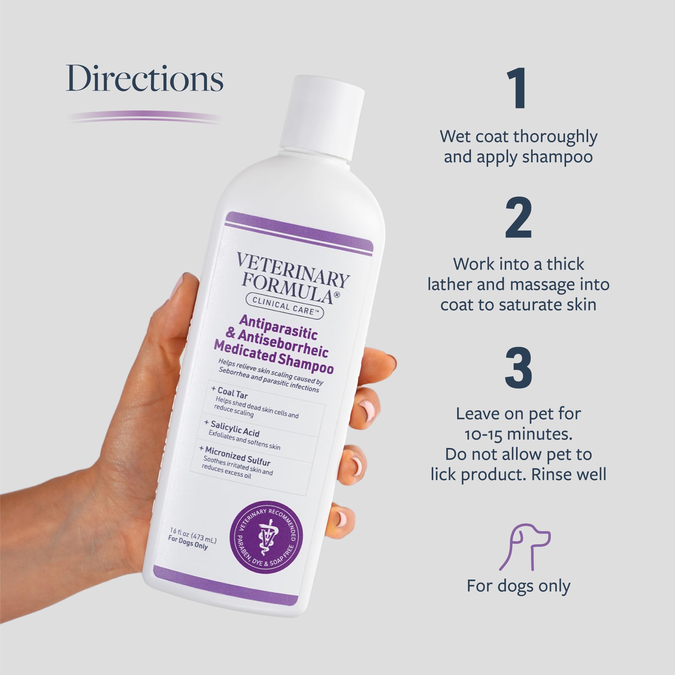 pH balanced canine wash designed for dry flaky skin packaging