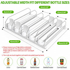 5 Row fridge drink organizer holds up to 25 cans or bottles