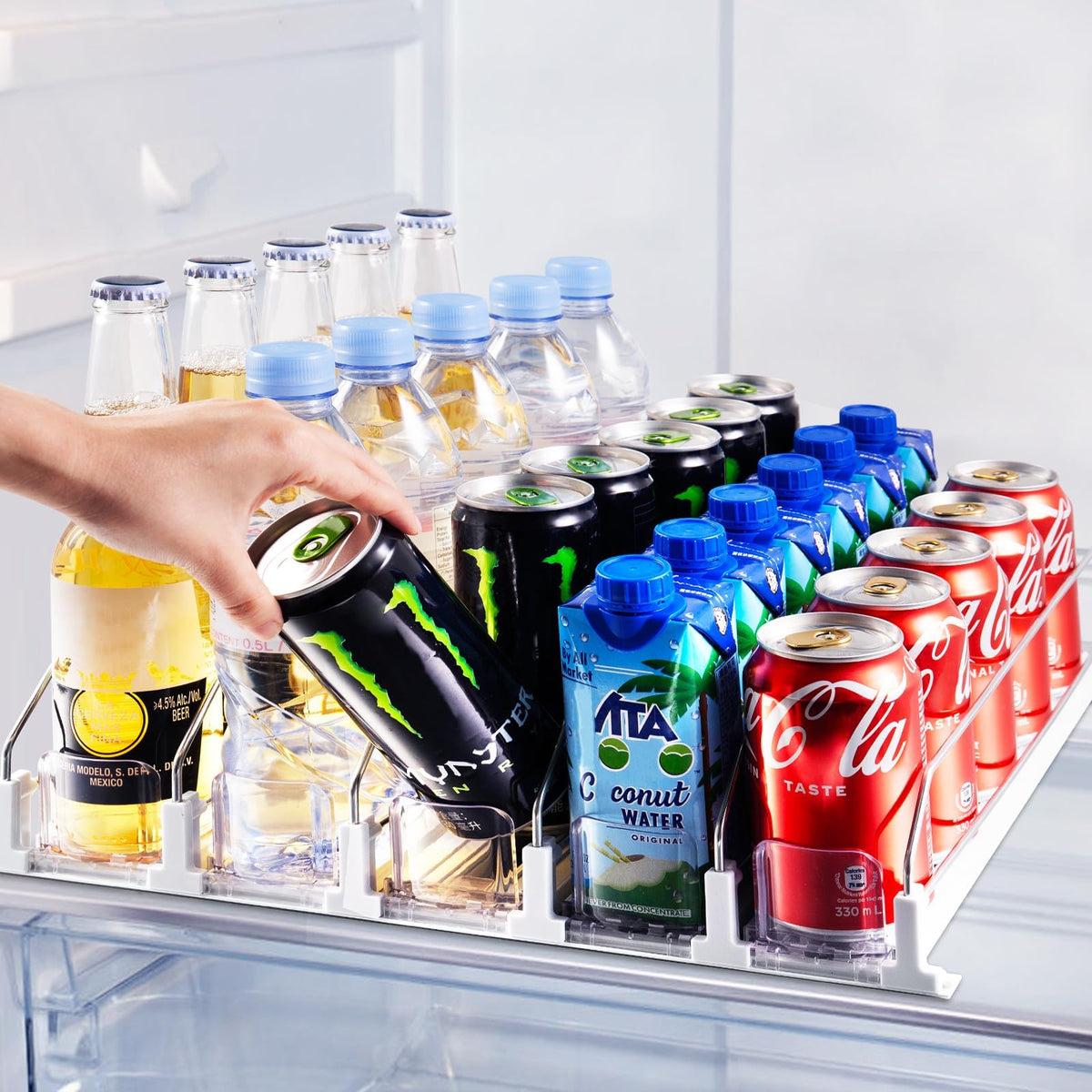 Coanto Drink Organizer for Fridge 5 Row holds 25 drinks