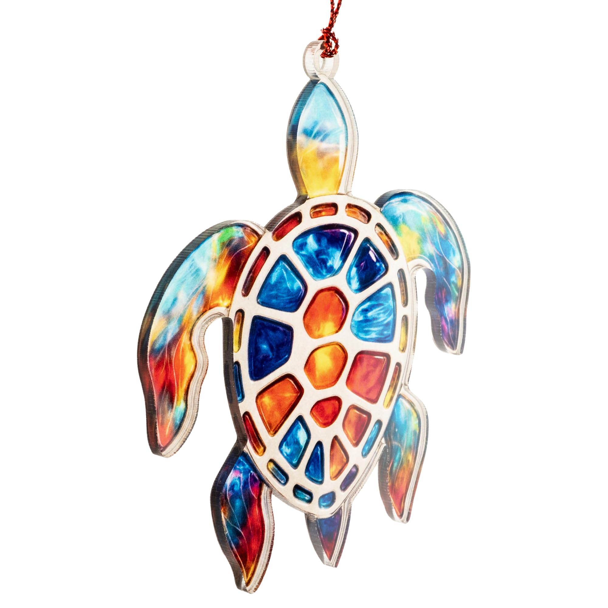 Stained Glass Window Hanging Christmas suncatcher closeup