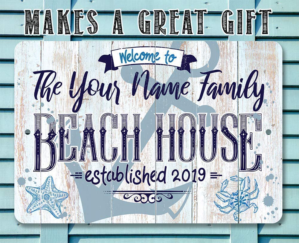Coastal nautical aluminum metal sign for indoor outdoor use