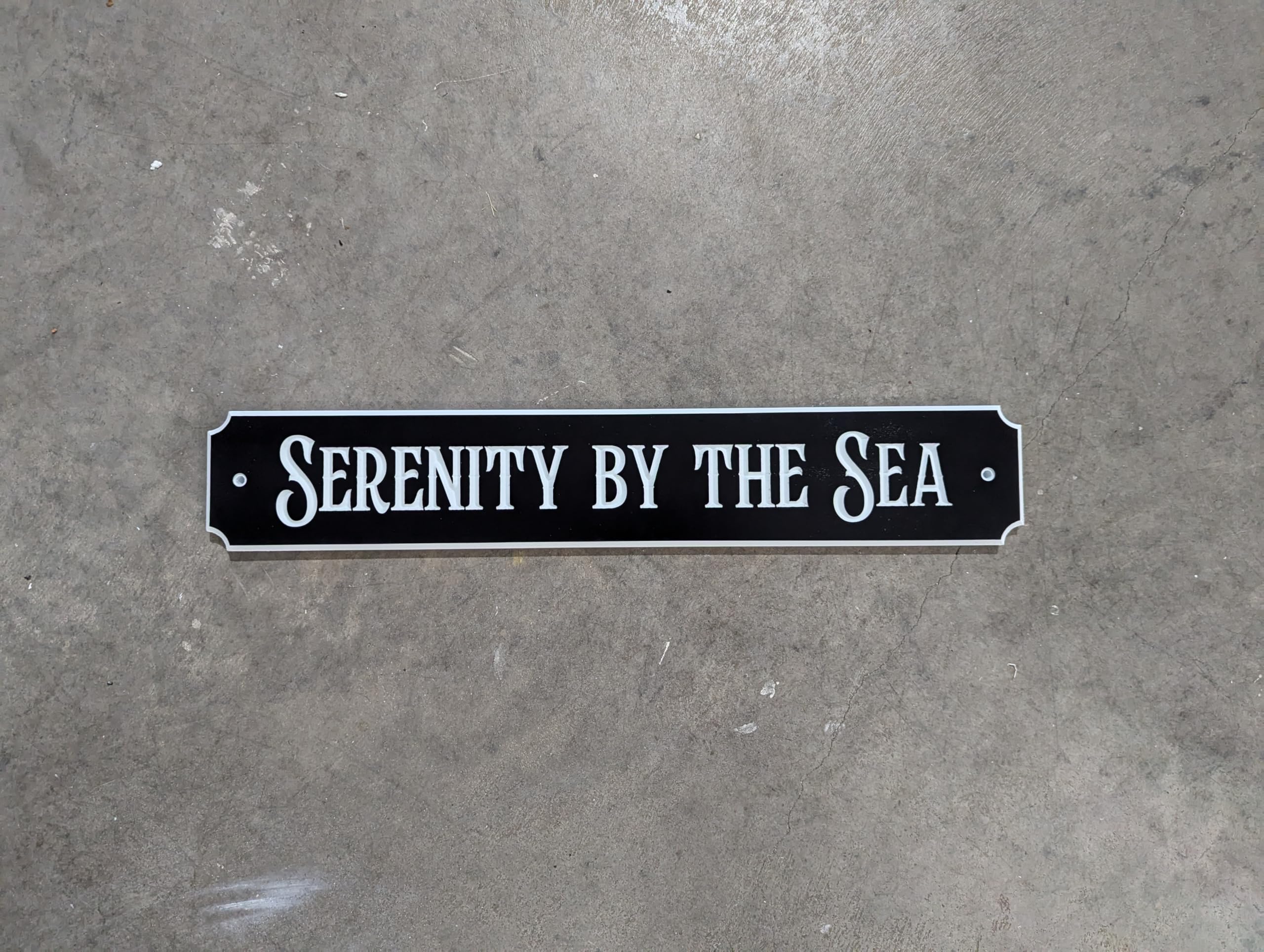 Coastal Quarterboard House Sign 22x4 size close up
