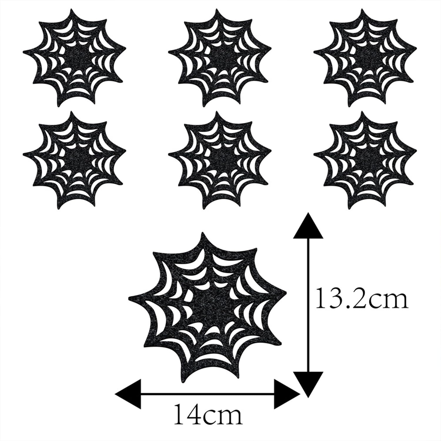 Halloween table decor 6 pack spider web drink coasters