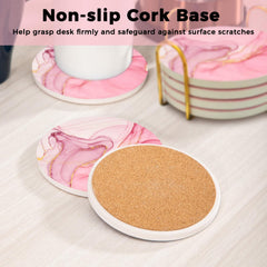 Coasters featuring a gold metal holder