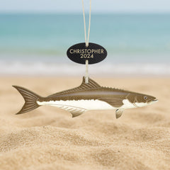 Cobia fish ornament hand painted with laser engraving