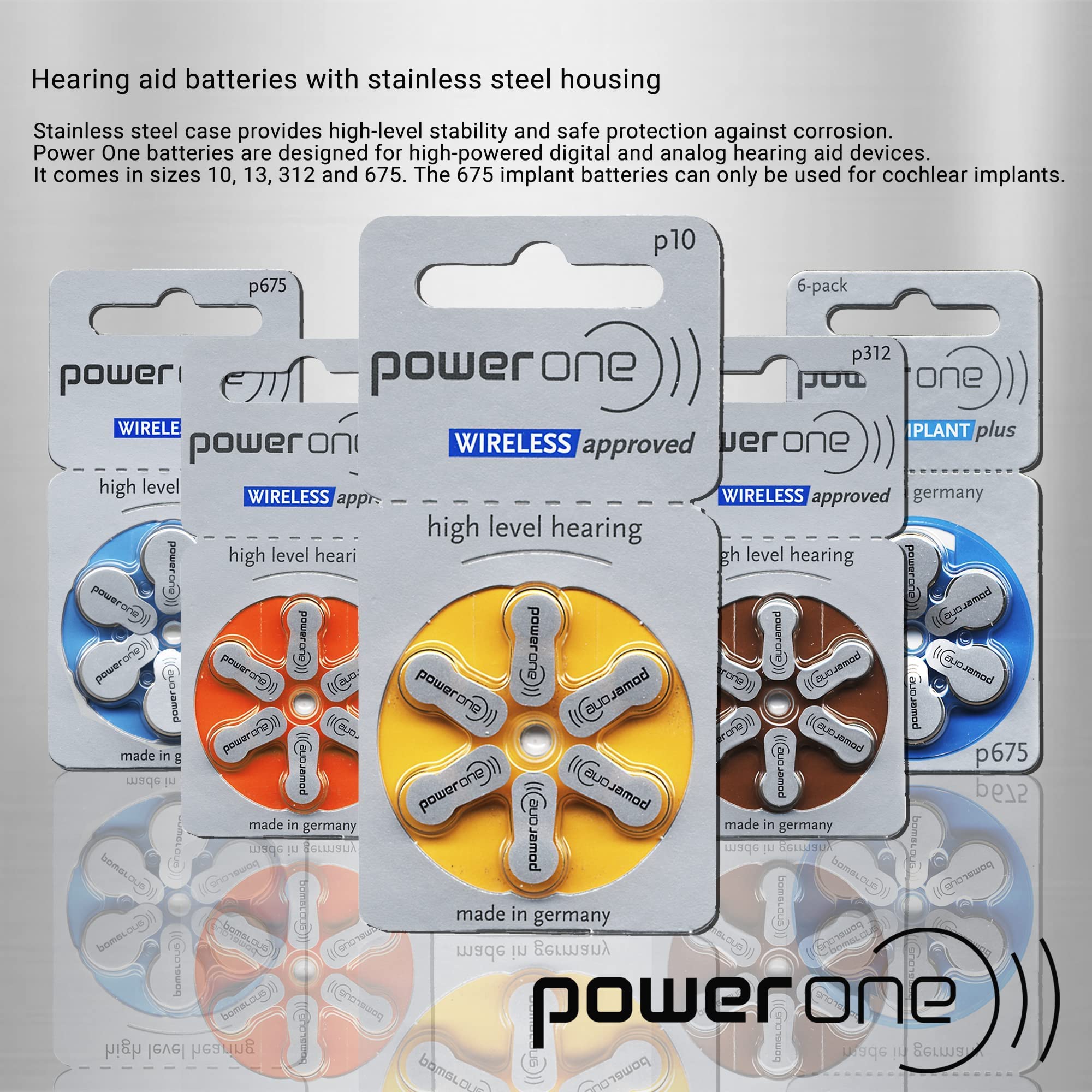 High drain Cochlear Implants compatible with Power One batteries