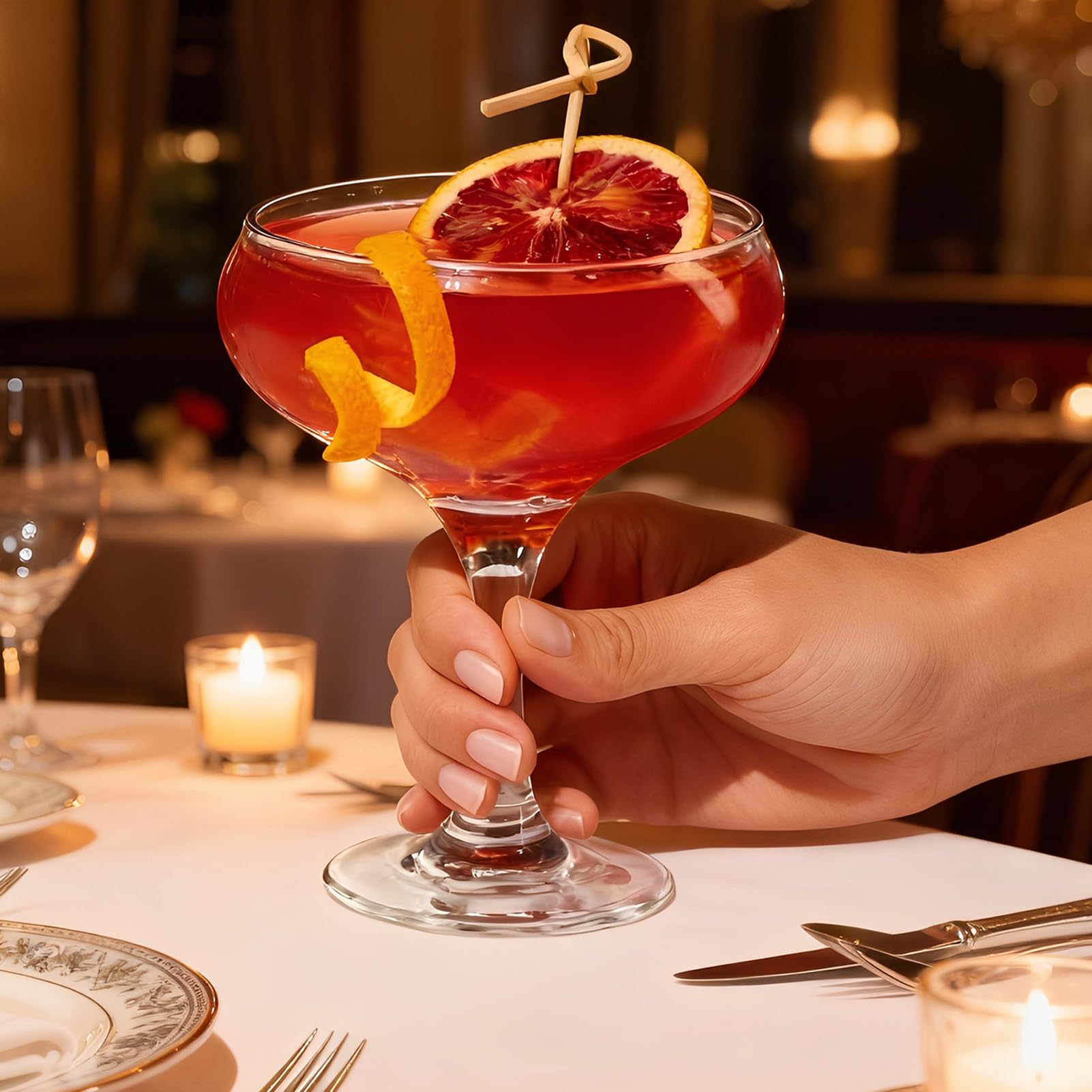 Versatile martini glasses for cocktails and mixed drinks