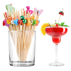 100 piece 4-7inch decorative bamboo cocktail picks for cocktails and appetizers