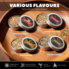 Cocktails Smoker Infuser Kit components and wood chip flavors