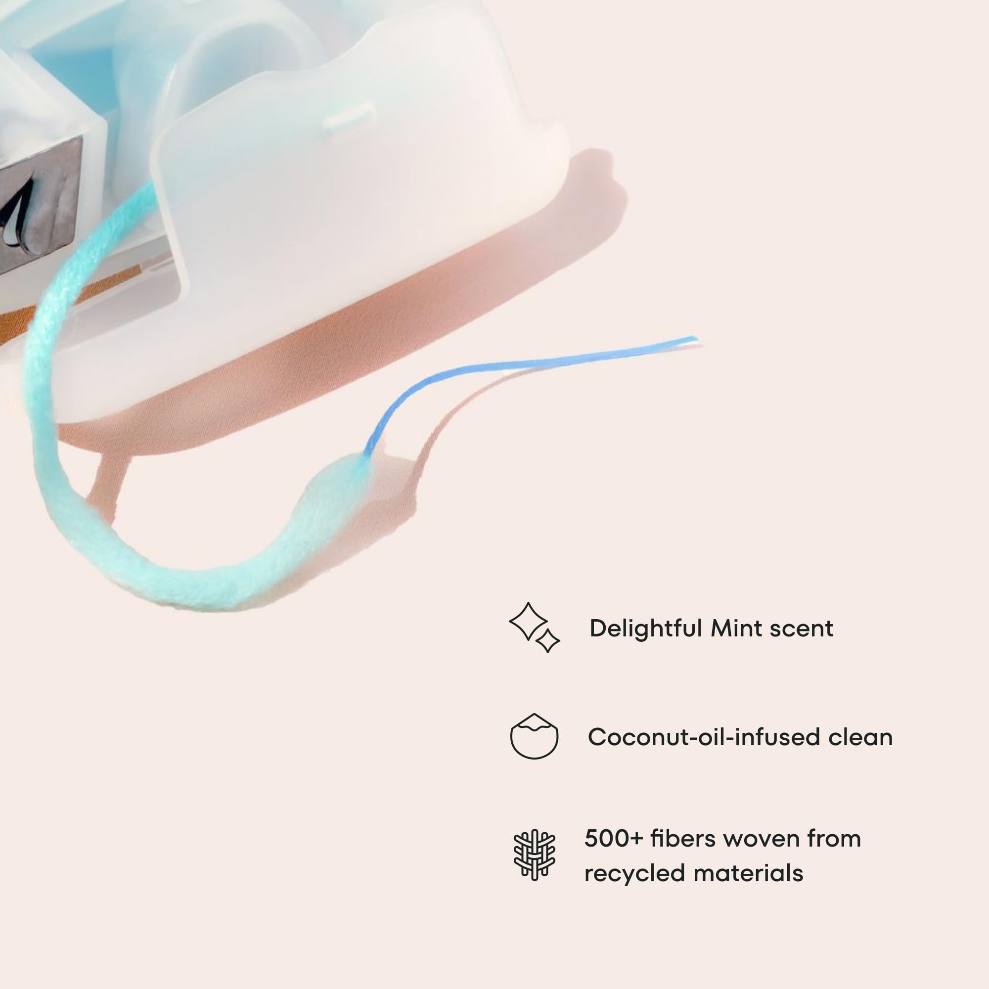Refillable dispenser CocoPlush threaders with Cocofloss component
