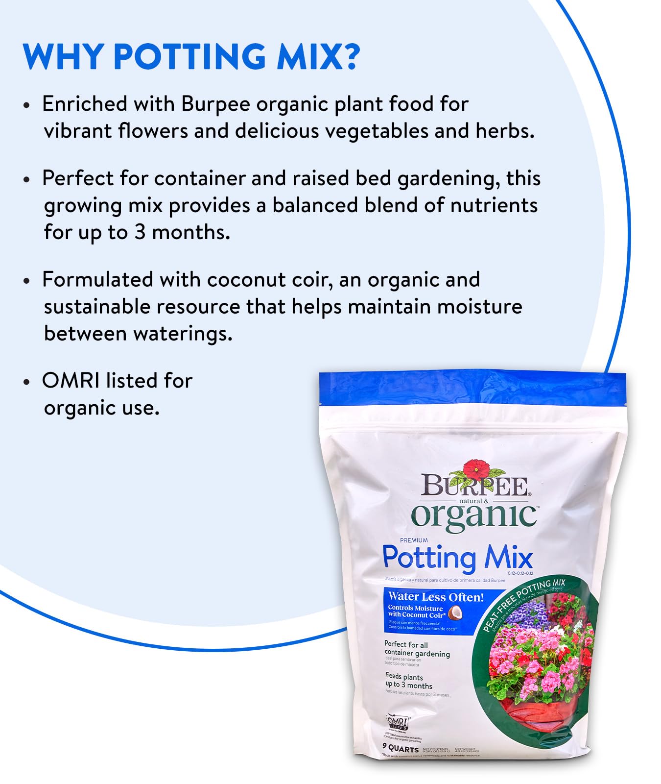 Potting mix designed for vegetables herbs and flowers