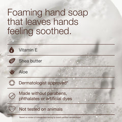 Coconut lavender fragrance notes on hand soap bottle