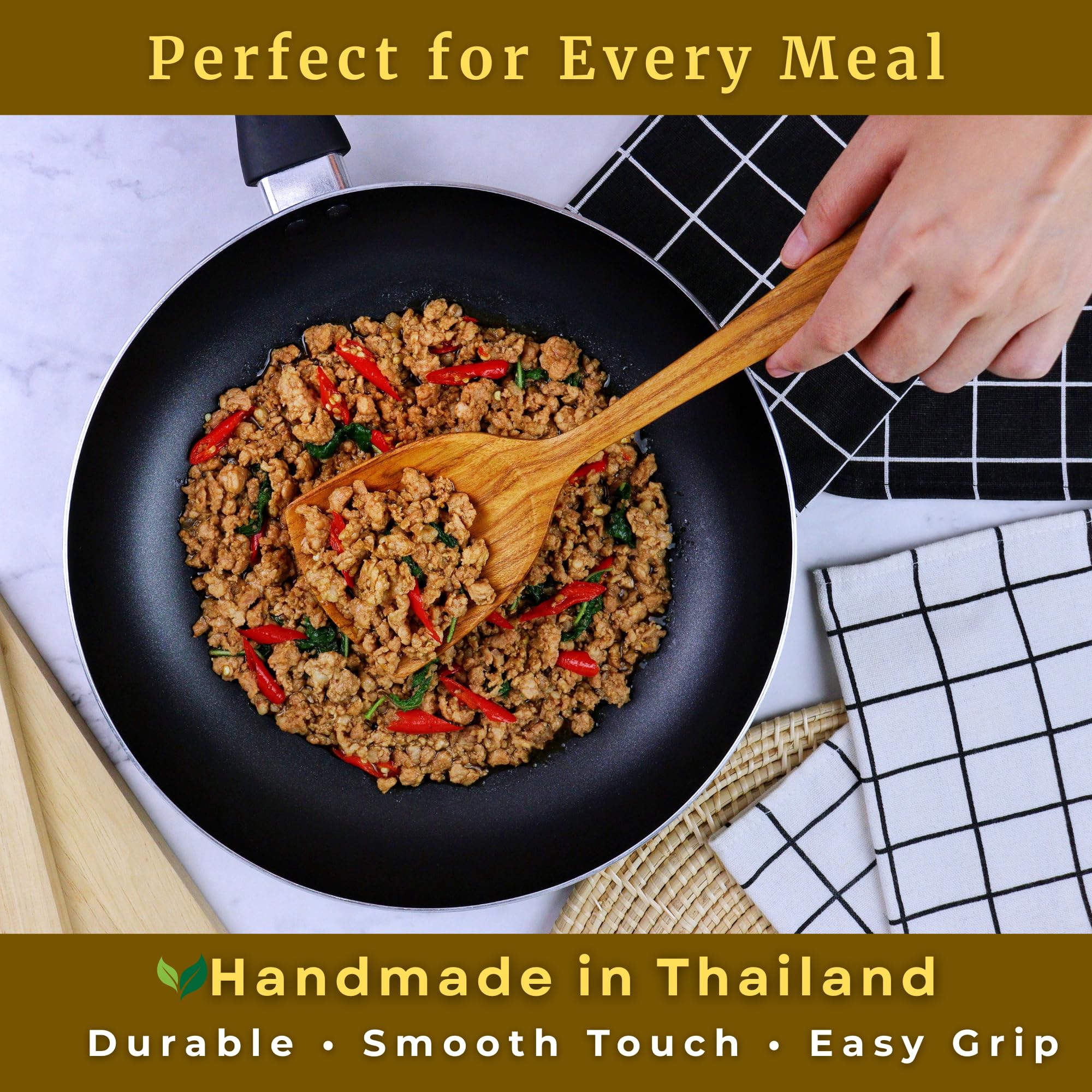Nonstick pan friendly spatula for stir fry