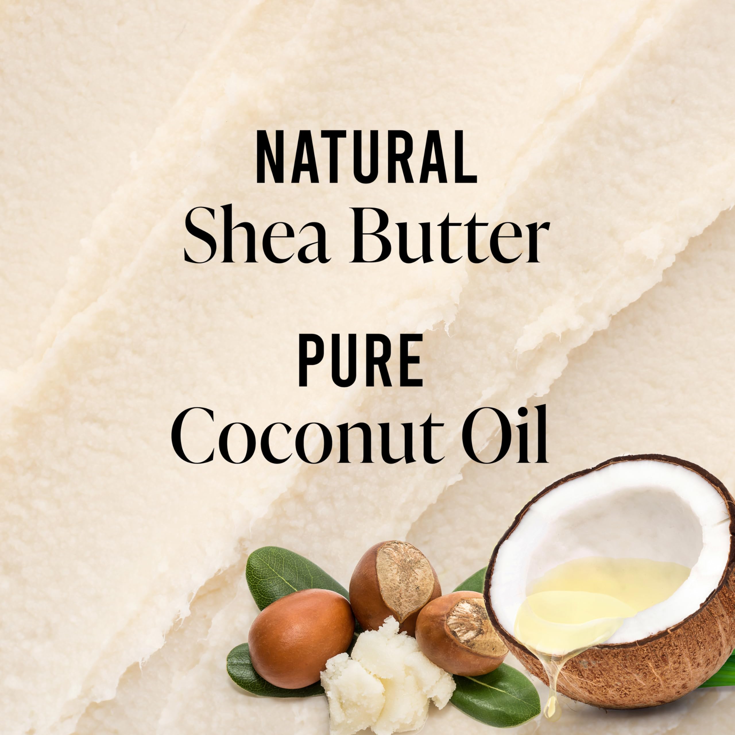Bottle showing coconut oil and shea butter infusion for natural hair care