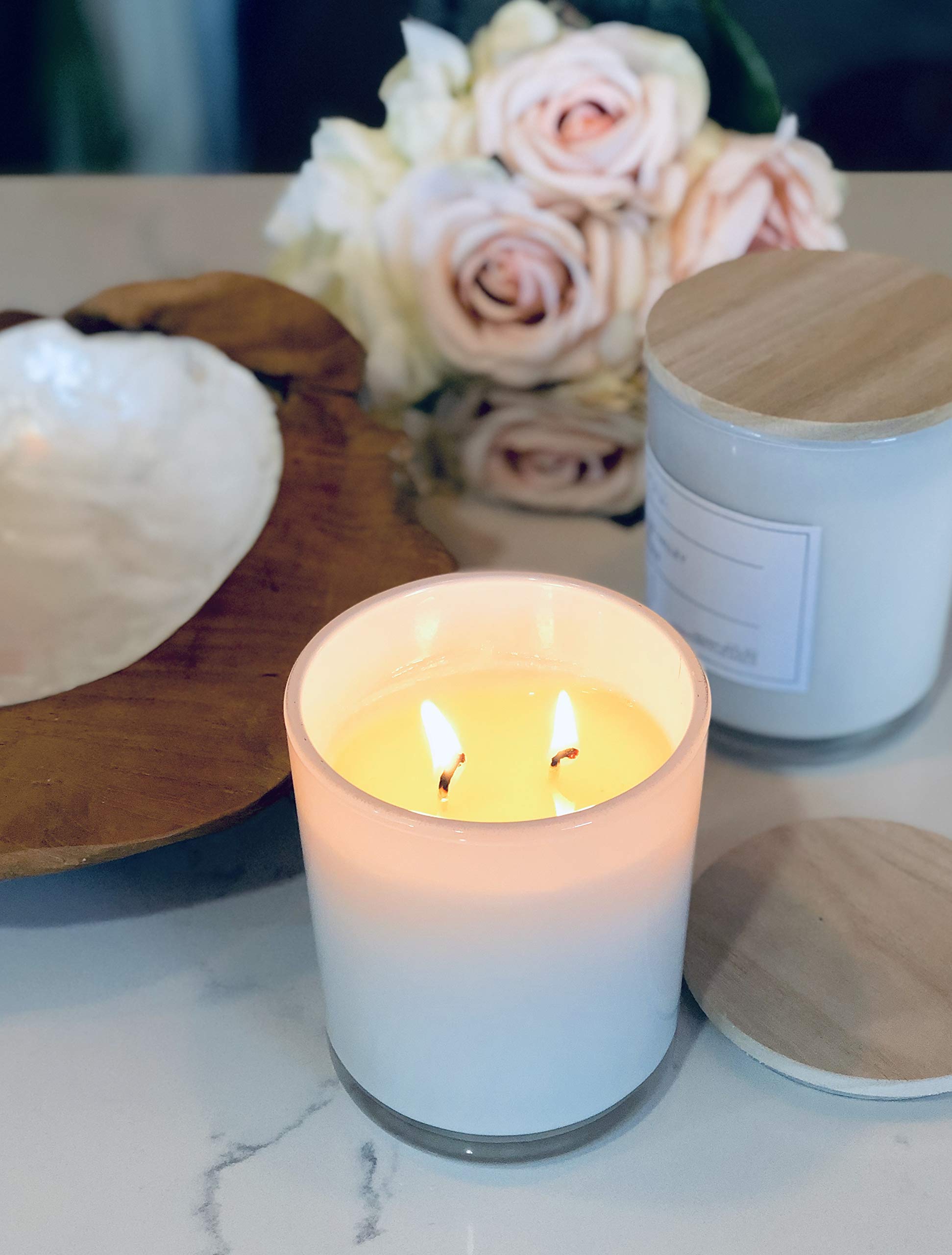 Coconut wax blend scented candle with fig orange blossom musk