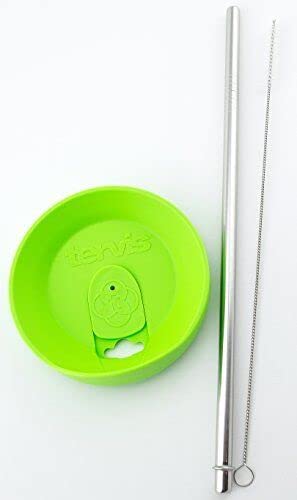 Dishwasher safe CocoStraw straw with cleaning brush included
