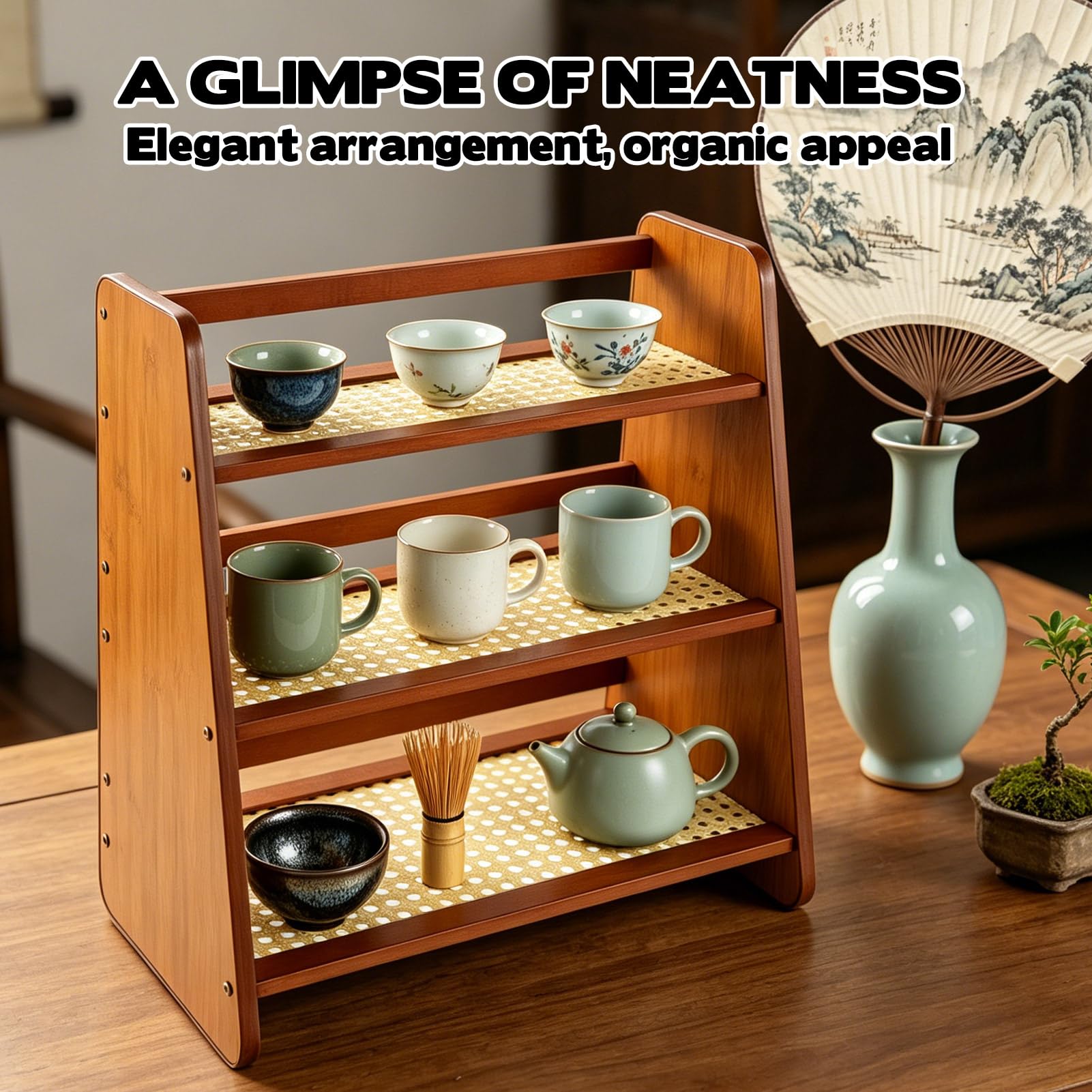 Versatile rack suitable for kitchen tea corner coffee station and bathroom countertop